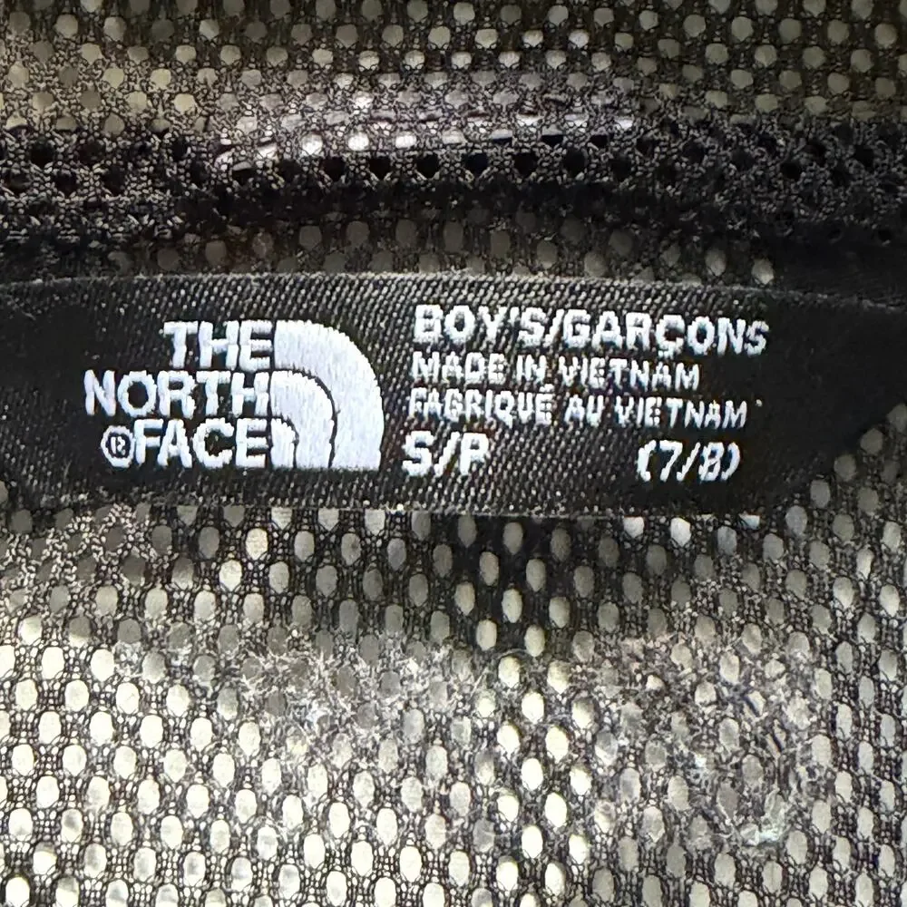 The North Face Boys 7-8 Black/Gray Windbreaker Rain Jacket Hooded Lightweight